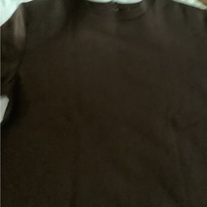 St. John Santana Knit Brown Short Sleeve Top